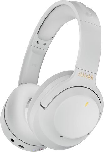 iDiskk E11 Hybrid Active Noise Cancelling Bluetooth Headphones,Over Ear Wireless Headphones Noise Cancelling with Deep Bass,60H Playtime,Hi-Res Audio Wireless Headsets for commuting, trips (Black) in Saudi Arabia