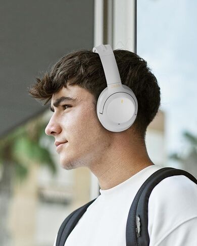 iDiskk E11 Hybrid Active Noise Cancelling Bluetooth Headphones,Over Ear Wireless Headphones Noise Cancelling with Deep Bass,60H Playtime,Hi-Res Audio Wireless Headsets for commuting, trips (Black) in Saudi Arabia