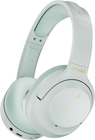 iDiskk E11 Hybrid Active Noise Cancelling Bluetooth Headphones,Over Ear Wireless Headphones Noise Cancelling with Deep Bass,60H Playtime,Hi-Res Audio Wireless Headsets for commuting, trips (Black) in Saudi Arabia