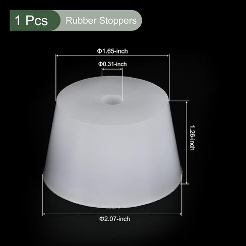 YOKIVE Silicone Rubber Stoppers with Hole, Tapered Plugs with High-Temperature Resistance | Protect Hole, Great for Lab Industry (White, 42mm to 52.7mm) in Saudi Arabia