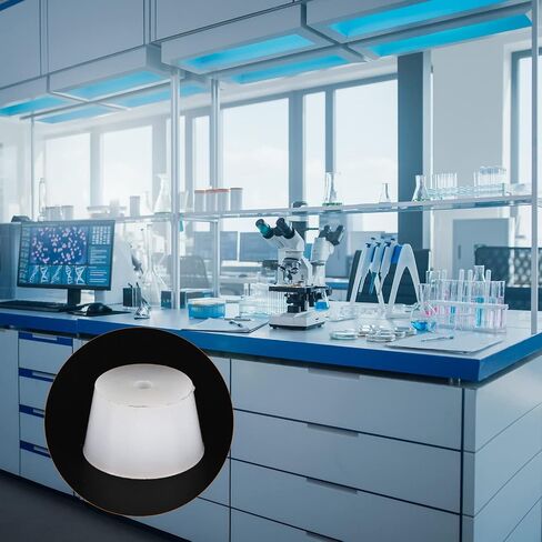 YOKIVE Silicone Rubber Stoppers with Hole, Tapered Plugs with High-Temperature Resistance | Protect Hole, Great for Lab Industry (White, 42mm to 52.7mm) in Saudi Arabia