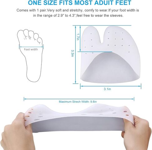 Metatarsal Pads, Soft Gel Ball of Foot Pads,Soft Toe Sleeves Toe Protectors, Toe Guards & Toe Covers for Women & Men Prevent Calluses & Blisters (1 Pair) in Saudi Arabia