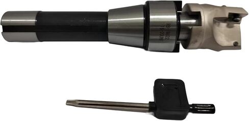 مطحنة نهاية قابلة للفهرسة R8 شانك 90 درجة، 40 مم قطر القطع 4 فلوت، R8 FMB22 7/16-20UNF مجموعة مطحنة نهاية الوجه مع 10 قطع APMT1604 كربيد ومفتاح T15 in Kuwait