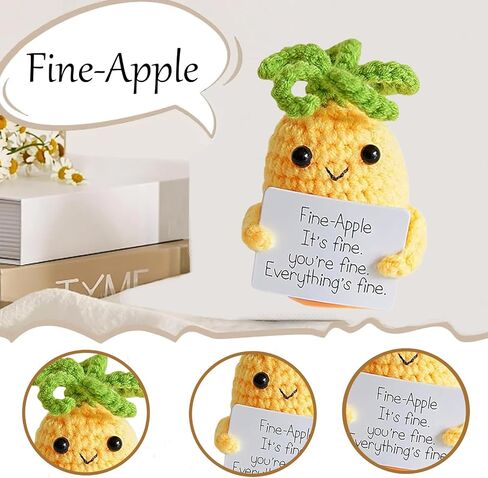 Positive Vegetables Emotional Support - Handmade Knitted Crochet Doll with Positive Card, Gifts for Birthday About Funny Emotional Support Crochet Doll, Cute Stuff for Home Decor in Saudi Arabia