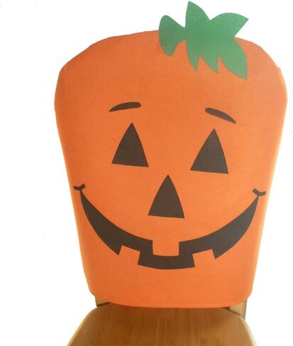 Amosfun 2Pcs Halloween Pumpkin Chair Back Cover Halloween Home House Decorations Ornaments in Saudi Arabia