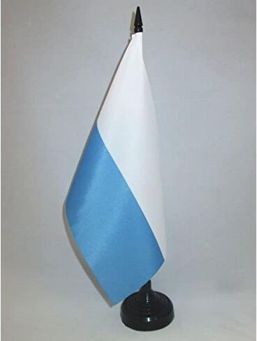 AZ FLAG East Germany Table Flag 5'' x 8'' - German RDA Desk Flag 21 x 14 cm - Black Plastic Stick and Base in Saudi Arabia