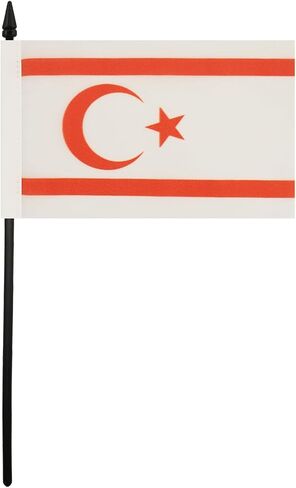 AZ FLAG East Germany Table Flag 5'' x 8'' - German RDA Desk Flag 21 x 14 cm - Black Plastic Stick and Base in Saudi Arabia