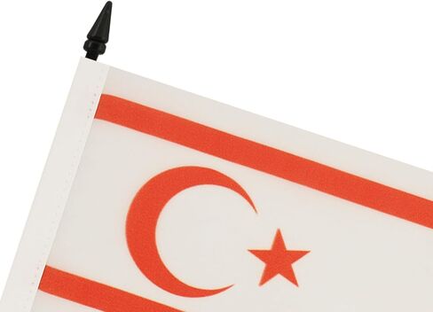 AZ FLAG East Germany Table Flag 5'' x 8'' - German RDA Desk Flag 21 x 14 cm - Black Plastic Stick and Base in Saudi Arabia