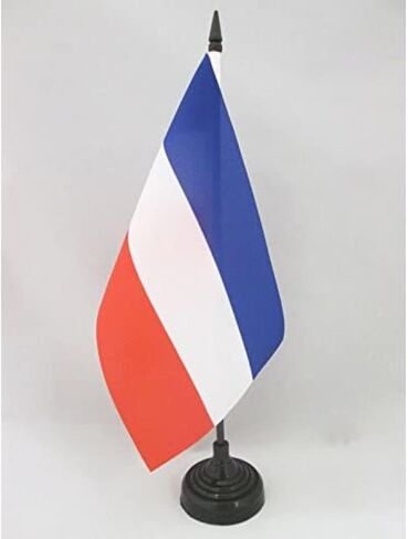 AZ FLAG East Germany Table Flag 5'' x 8'' - German RDA Desk Flag 21 x 14 cm - Black Plastic Stick and Base in Saudi Arabia