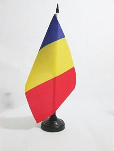 AZ FLAG East Germany Table Flag 5'' x 8'' - German RDA Desk Flag 21 x 14 cm - Black Plastic Stick and Base in Saudi Arabia