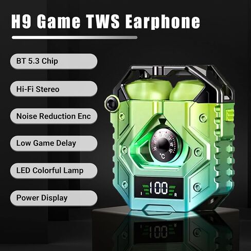 H09 Bluetooth 5.3 Wireless Earbuds with Longest Battery Life, Environmental Noise Canceling, IPX7 Waterproof, HiFi Stereo Sound, Low Latency for Games, for iPhone and Android (Black) in Saudi Arabia