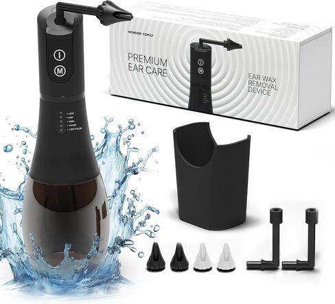 Electric Ear Wax Removal Tool Kit - 5 Modes Ear Cleaner for Safe & Effective Ear Wax Removal - Waterproof Ear Cleaning Kit with Timer, Basin & 4 Tips - Earwax Removal Device for Adults (Universal) in Saudi Arabia