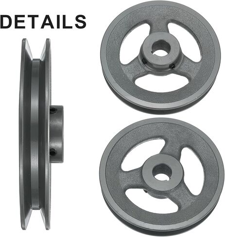 uxcell BK62-7/8 V-Belt Sheave 7/8 "تتحمل 5.95" OD مفردة الأخدود الويب Sheave بالملل إلى الحجم، الحديد الزهر، قسم الحزام لحزام 3L أو B in Saudi Arabia