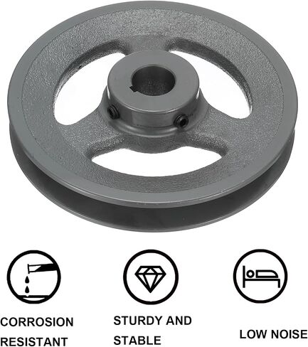 uxcell BK62-7/8 V-Belt Sheave 7/8 "تتحمل 5.95" OD مفردة الأخدود الويب Sheave بالملل إلى الحجم، الحديد الزهر، قسم الحزام لحزام 3L أو B in Saudi Arabia