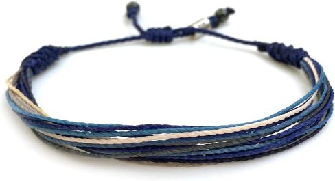 Surfer String Bracelet in Brown, Coral, Hot Pink and Yellow - Handmade Pull Cord Adjustable Woven Stacking Surf Thread Bracelets for Men and Women by Rumi Sumaq in Saudi Arabia
