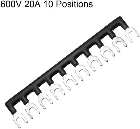 uxcell 600V 20A 10 Positions Terminal Block Barrier Strip Fork Type Pre-Insulated Black 4 Pcs in Saudi Arabia