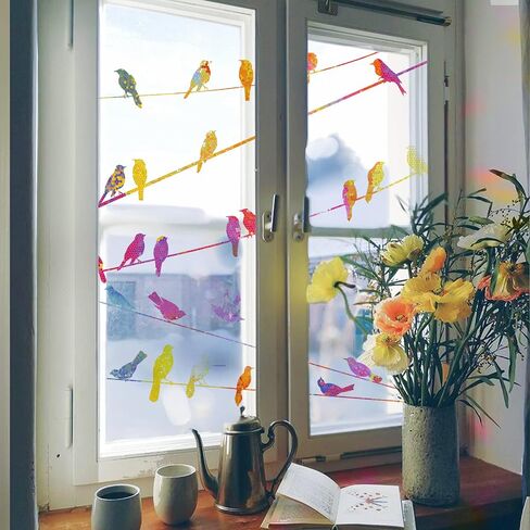 Botanical Leaf Privacy Window Sticker, Removable Static Cling Double-Sided Window Decal for Door Window Panes Glass Decor, Weeds and Flowers in Saudi Arabia