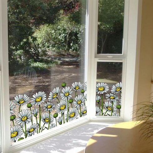 Botanical Leaf Privacy Window Sticker, Removable Static Cling Double-Sided Window Decal for Door Window Panes Glass Decor, Weeds and Flowers in Saudi Arabia