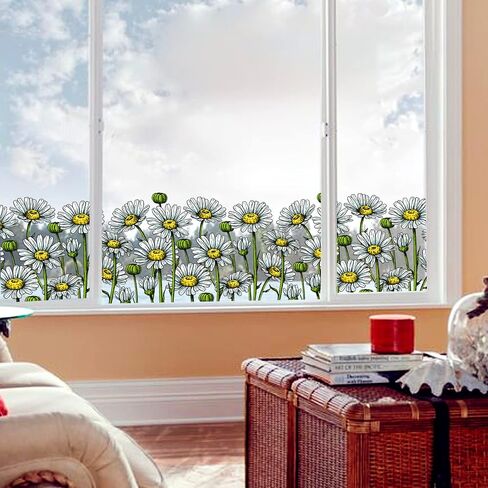 Botanical Leaf Privacy Window Sticker, Removable Static Cling Double-Sided Window Decal for Door Window Panes Glass Decor, Weeds and Flowers in Saudi Arabia