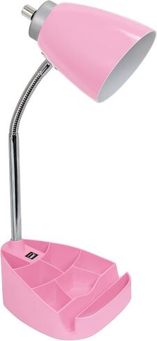 Simple Designs LD1056-WHT Gooseneck Organizer Desk Lamp with iPad/Tablet Stand or Book Holder and USB Port, White in Saudi Arabia