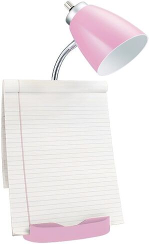Simple Designs LD1056-WHT Gooseneck Organizer Desk Lamp with iPad/Tablet Stand or Book Holder and USB Port, White in Saudi Arabia