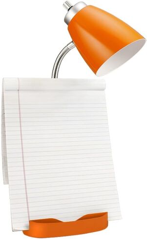 Simple Designs LD1056-WHT Gooseneck Organizer Desk Lamp with iPad/Tablet Stand or Book Holder and USB Port, White in Saudi Arabia