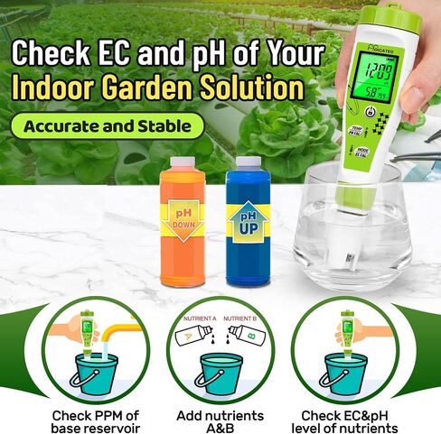 Digital Pool Salt Tester for Swimming Pool Large Simultaneous Screen Salinity pH Meter for Koi Pond Aquarium Fish Tank Hot Tub EC Tester for Indoor Garden Hydroponics Water Quality Tester in Saudi Arabia