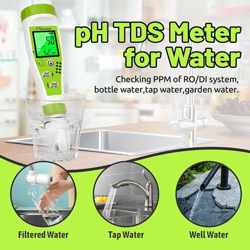 Digital Pool Salt Tester for Swimming Pool Large Simultaneous Screen Salinity pH Meter for Koi Pond Aquarium Fish Tank Hot Tub EC Tester for Indoor Garden Hydroponics Water Quality Tester in Saudi Arabia