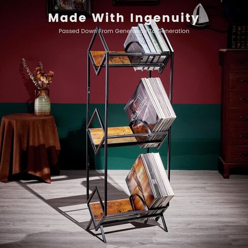 Vinyl Record Storage, Record Holder, Vinyl Record Holder, 2 Tier Album Storage rack For Vinyl Records, 170-220 LP Storage Vinyl Record Display Holder. in Kuwait
