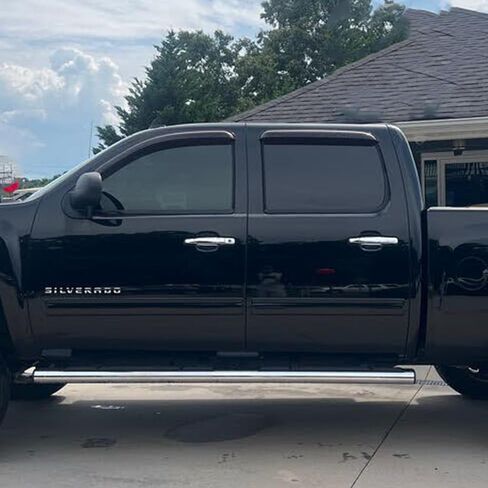 Tape On Side Window Visors Car Rain Guards Shade Window Vent Deflectors for Ford F-150 Super/Extended Cab 2004-2014, 94738 Outside Dark Smoke in Kuwait