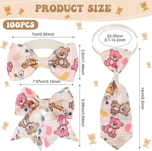Reginary 100 Pieces Dog Bows Set Include Dog Bows Bow Ties for Dogs Bows, 50 Dog Bow Ties and 50 Dog Neckties for Small Medium Dogs Supply (Rainbow) in Saudi Arabia