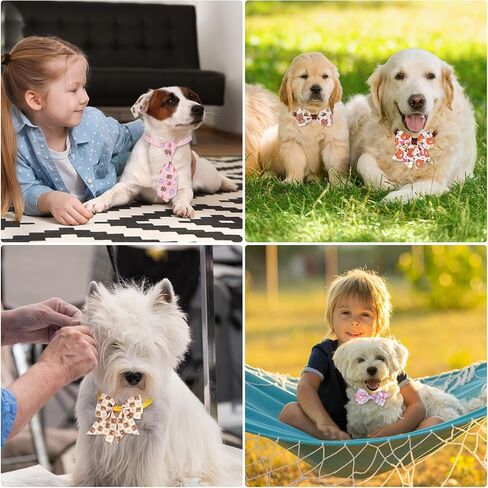 Reginary 100 Pieces Dog Bows Set Include Dog Bows Bow Ties for Dogs Bows, 50 Dog Bow Ties and 50 Dog Neckties for Small Medium Dogs Supply (Rainbow) in Saudi Arabia