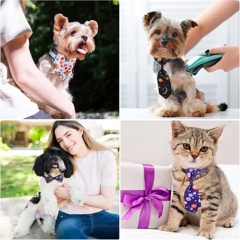 Reginary 100 Pieces Dog Bows Set Include Dog Bows Bow Ties for Dogs Bows, 50 Dog Bow Ties and 50 Dog Neckties for Small Medium Dogs Supply (Rainbow) in Saudi Arabia