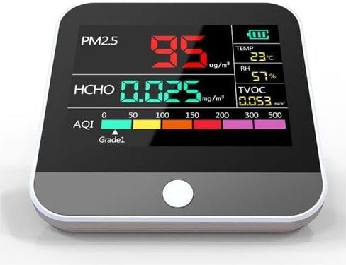 Professional 8-in-1 Indoor Air Quality Monitor -Portable PM2.5/PM10/PM1 Detector with AQI, Temperature, Formaldehyde, Humidity, TVOC, Ideal for Clean Air Monitoring in Confined Spaces in Saudi Arabia