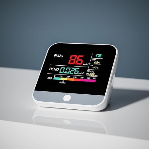 Professional 8-in-1 Indoor Air Quality Monitor -Portable PM2.5/PM10/PM1 Detector with AQI, Temperature, Formaldehyde, Humidity, TVOC, Ideal for Clean Air Monitoring in Confined Spaces in Saudi Arabia