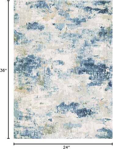 سجادة قابلة للغسل 2×3، سجادة منطقة صغيرة مجردة حديثة، سجادة متوسطة الحجم غير قابلة للانزلاق، سجاد سجاد داخلي قابل للطي للمدخل، المطبخ، الحمام، الغسيل، سجادة الباب، بني فاتح + متعدد in Kuwait