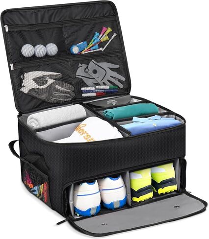 Golf Accessories for men, Golf Gifts for men，Golf Trunk Organizer - Waterproof & Durable - Fits 12 Size Shoes, T-Shirts, Gloves, Balls, and More - Ventilated Compartments in Saudi Arabia