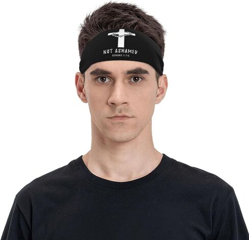 Headbands Religious Christian Faith Jesus 16 Sweatband for Women Men-Yoga Sweat Band Elastic Wide Hair Bands for Sports Fitness in Saudi Arabia
