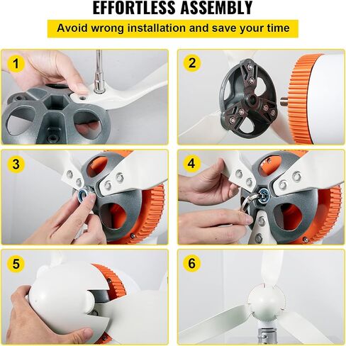 VEVOR Wind Turbine Generator, 12V/24V Wind Turbine Kit, 500W Wind Power Generator with MPPT Controller 5 Blades Auto Adjust Windward Direction Suitable for Terrace, Marine, Motor Home, Chalet, Boat in Saudi Arabia
