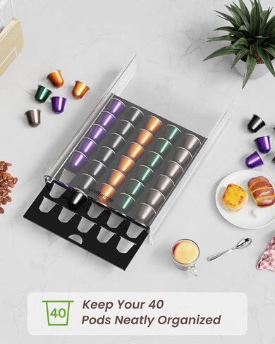 K Cup Holder - Coffee Pod Holder Storage Drawer for Coffee Capsule, Stand for Coffee Maker, Coffee Bar, Kitchen Organizer in Saudi Arabia