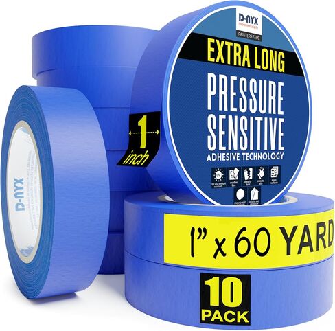 3 Pack Professional Painters Tape (2 inch x 60 Yards) Produces Sharp Lines | Blue Masking Tapes Residue-Free Multi-Surface Spray Paint Tape for Wall Renovation DIY Painting (180 Total Yd) in Saudi Arabia