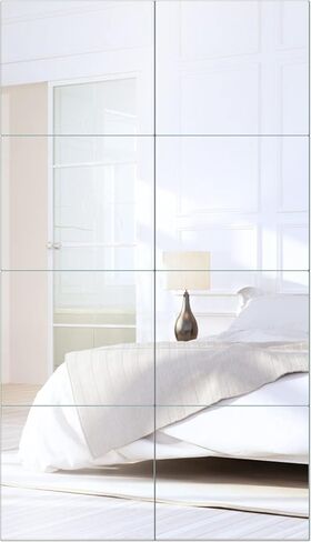 Mirror Tiles Home, 10'' x 12'' Frameless Wall Mounted Mirror(8Pcs), Glass Wall Mirror for Home Gym, Door, Bedroom, Living Room in Saudi Arabia