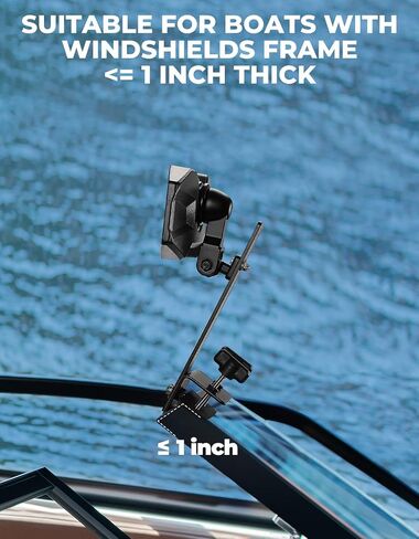 KEMIMOTO Boat Rear View Mirror, Height-Adjustment Marine Mirror,4.5"x8" 360°Adjustable Extra Large Ski Mirror for Boat Ski Boat Water Skiing Fishing in Saudi Arabia