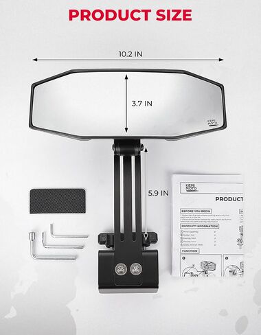 KEMIMOTO Boat Rear View Mirror, Height-Adjustment Marine Mirror,4.5"x8" 360°Adjustable Extra Large Ski Mirror for Boat Ski Boat Water Skiing Fishing in Saudi Arabia