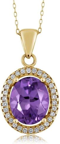 Gem Stone King 18K Yellow Gold Plated Silver White Simulated Opal Pendant Necklace for Women | 2.40 Cttw | Oval Cabochon 11X9MM | With 18 Inch Chain in Saudi Arabia