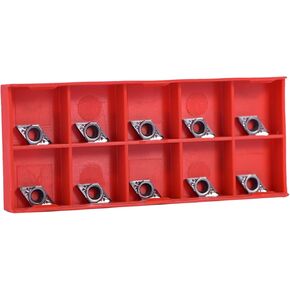 10Pcs CNC Carbide Inserts Blade Cutter Set DCGT070204-AK, High Hardness, Heat Resistance, Stable Chemical, Suitable for Aluminum, Copper, Easy Replacement with Box