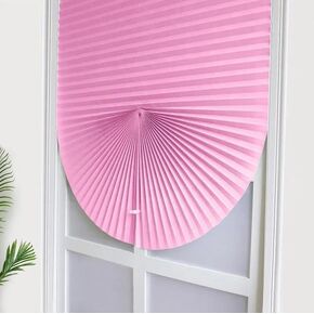 Blackout Window Blinds Shade Cordless Blackout No Drill Cut to Size Clip On Stick On Self Adhesive Temporary Blinds Pleated Paper Blinds for Windows Doors Shades (Pink, 90 X 180cm/35.43 X 70.87)