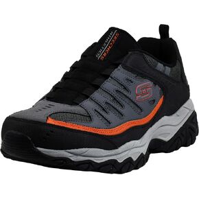 Skechers Men's Afterburn Wonted Shoes, Black/Orange, 10.5 W