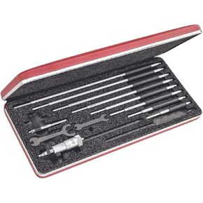 Starrett Solid Rod Inside Micrometer Set with Quick-Reading Figures, Hardened and Ground Anvils - Insulated, Adjustable, 50-300 MM Range, 0.01 MM Graduations, 10-Pack - 124MBZ in Saudi Arabia