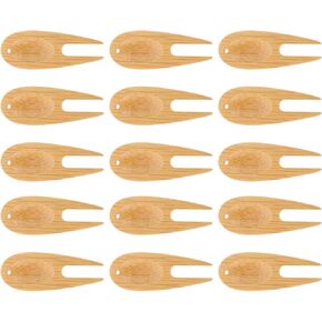 SEWACC 15pcs Golf Divot Repair Tool for Golfers Ball Marker Divot Tool Wooden Golf Green Divot Fork Golf Fairway Repairing Tools Golf Accessories